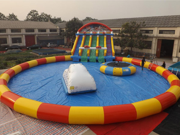 large inflatable water park